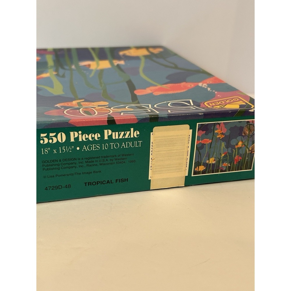 Vintage Factory Sealed-Golden 550 piece puzzle-1993, 4729D-48 Tropical Fish - Picture 3 of 5